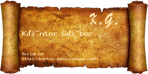 Kántor Gábor névjegykártya