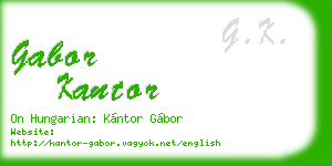 gabor kantor business card